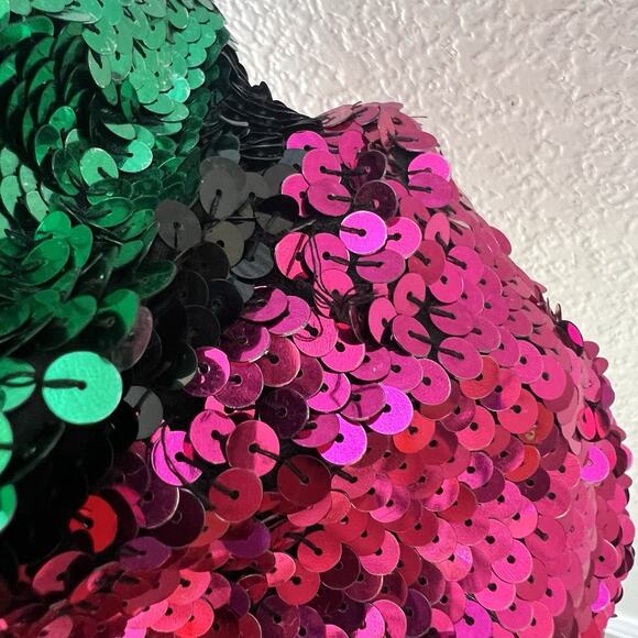 A.J. Bari Vtg Multicolor Colorblock Sequin Tank Dress 4 Festival Cocktail Party - Picture 10 of 10